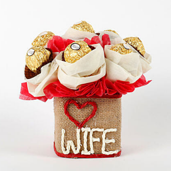 Love Wife Ferrero Vase Arrangement