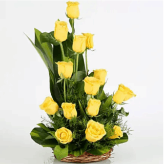 Cheerful Yellow Roses Bouquet