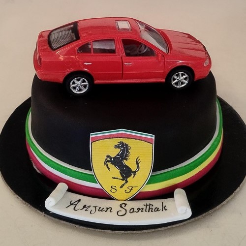 Red Ferrari Car Cake